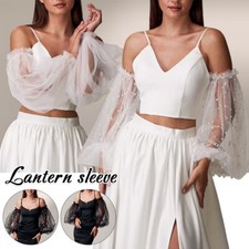 Puffy Tulle Sleeve Wedding Dress Accessories Party Gown Elastic Lantern Sleeve