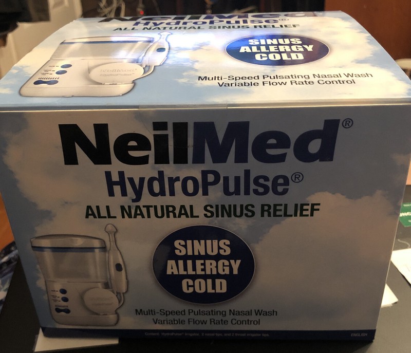 NeilMed HydroPulse Sinus/Allergy/Cold Relief With 30 Premixed Packets NEW