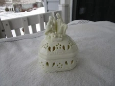 Nativity Porcelain Christmas Holiday Jewelry Trinket Box Keepsake !!~~CLEAN!!!!