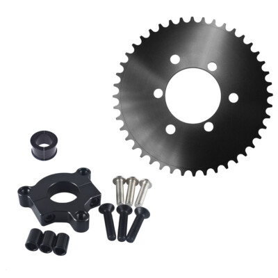 Black CNC Adapter 44T Sprocket Fits 1'' / 1.5'' Hub 66cc 80cc Motorized Bicycle