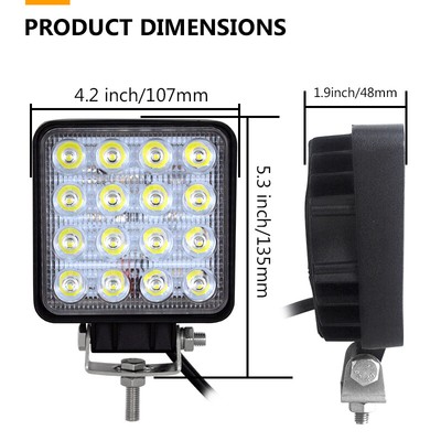 48W LED Spot Work Light Waterproof Led Light Bar Car Off Road Fog