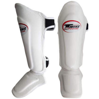 Shin Guards Twins Special SGL-10 White Muay Thai Style (Leather)