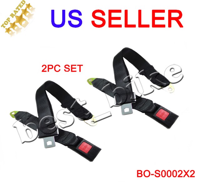 pair Adjustable 2 Point Auto Car Bus Safety Seat Belt Lap Seatbelt Safe