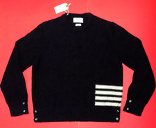 Thom Browne New York Wool Knit Sweater Pullover Men sz 3 Made in Italy Navy New