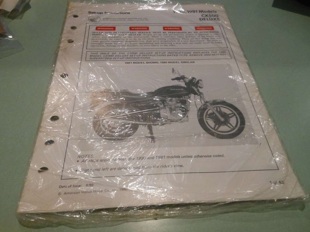 NEW Honda OEM Honda 80 81 Models CX500 Deluxe Dealer Set-Up