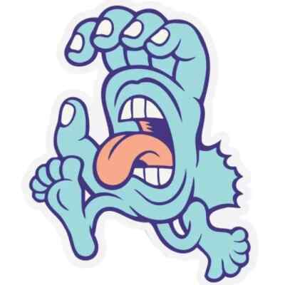SANTA CRUZ Screaming Hand Sticker / Skateboard Snowboard Surf