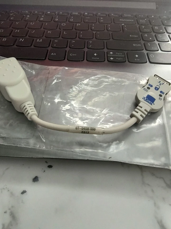 3Com 10-100 PCMCIA Dongle Cable 07-0408-000 10/100 Ethernet Dangle - Image 2 of 2