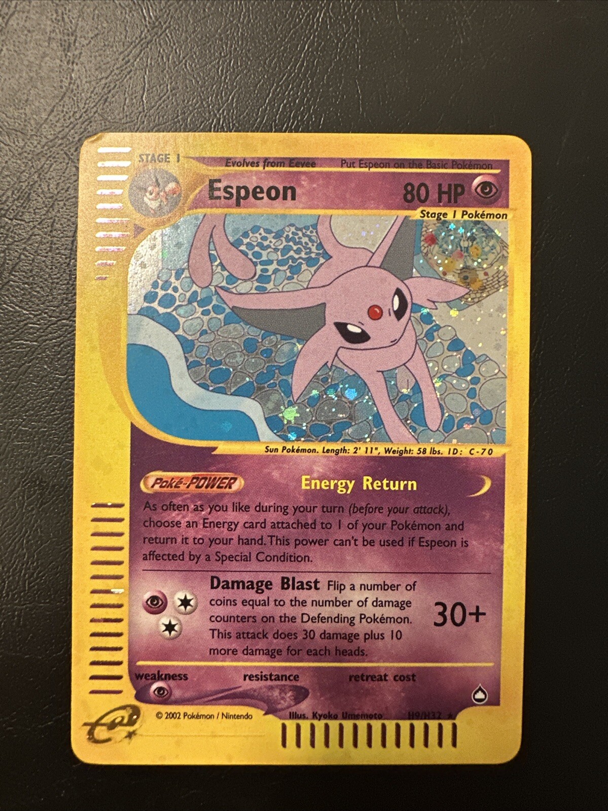 Espeon H9/H32 Aquapolis E-Series Holo Rare Vintage Pokemon Card LP