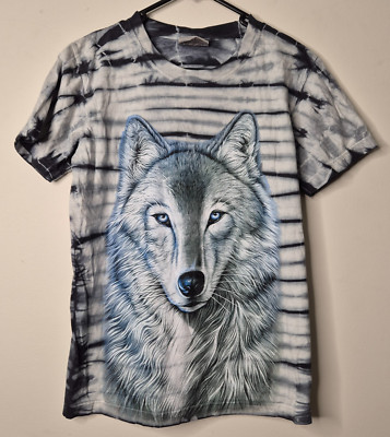 White Wolf Native American Character T-Shirt Tee Size S Rock Native
