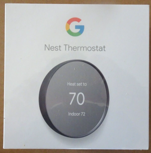 Google Nest Smart Thermostat, Charcoal - GA02081-US - New In Box - Picture 1 of 5