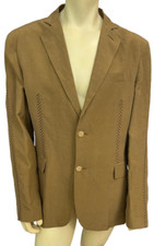 Roberto Cavalli Class Men's Blazer Brown Hand Stitch Linen Size 54 US 20  1450