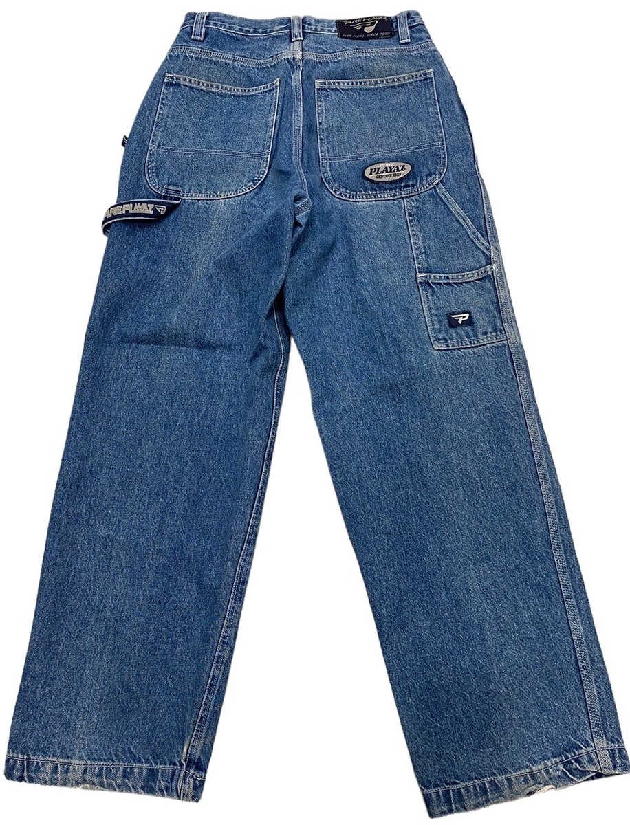Vintage Pure Playaz Baggy Y2K 3M Carpenter Blue Jeans Mens Vintage Pure Playaz Baggy Y2K 3M Carpenter Blue Jeans Mens