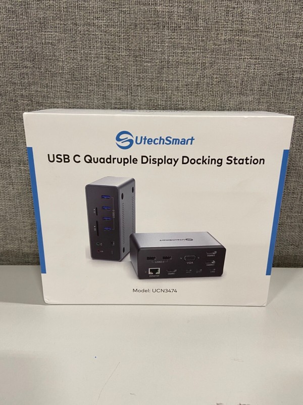 UtechSmart 19 in 1 Quadruple Monitor Display Laptop USB C Docking Station 100WPD