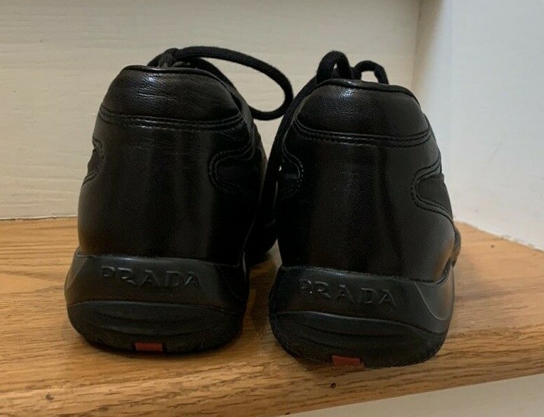 EUC Prada Sz 37.5 Calzature Donna Sneaker Art. 3E4897 Black