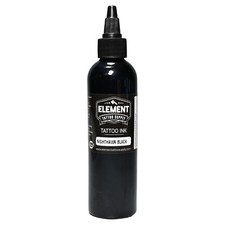 Nighthawk Black Tattoo Ink 4oz by Element Tattoo Supply Lining Shading Blending