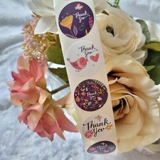 6 in 1 Thank you sticker tape,1" Round, Up to 500 Labels per Roll