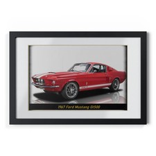 1967 Ford Mustang GT500 Red Classic Muscle Car- Canvas Wall Art