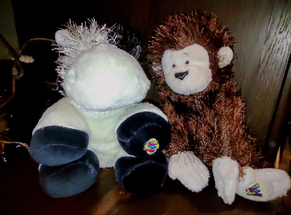 Ganz Webkinz Lil'kinz Plushies ~7" Cow And Monkey~No Codes~Cute Scrappy Look :) - Image 2 of 4