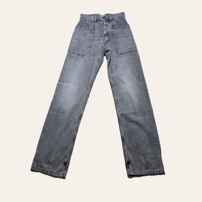 SR vs Sandrine Rose Jeans Women 24 The Virgin Label Gray Utility Cargo Snap Cuff