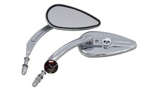 Motorcycle mirrors chrome skull mirror Aluminum M8 mirrors compatible with Ha...