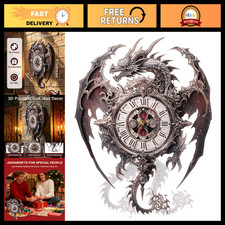3D Dragon Clock Puzzle for Adults - Creative Wall Decor Craft Kit, Unique Gift