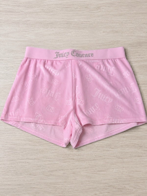 NWOT juicy Couture Women’s Pink Velour Sleep Shorts | Size Large | Logo