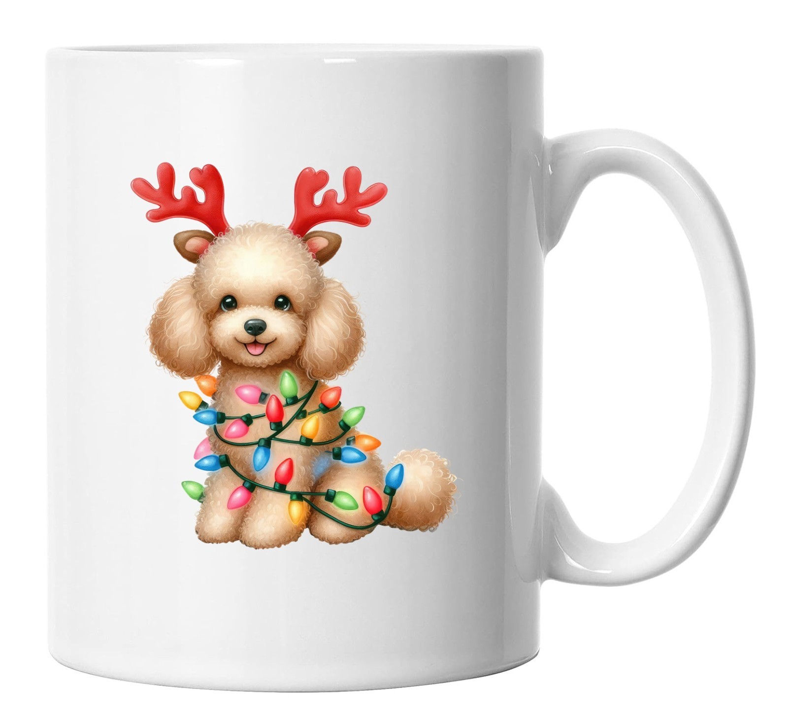 Poodle Mug, Poodle Christmas Themed Dog Lovers Mug