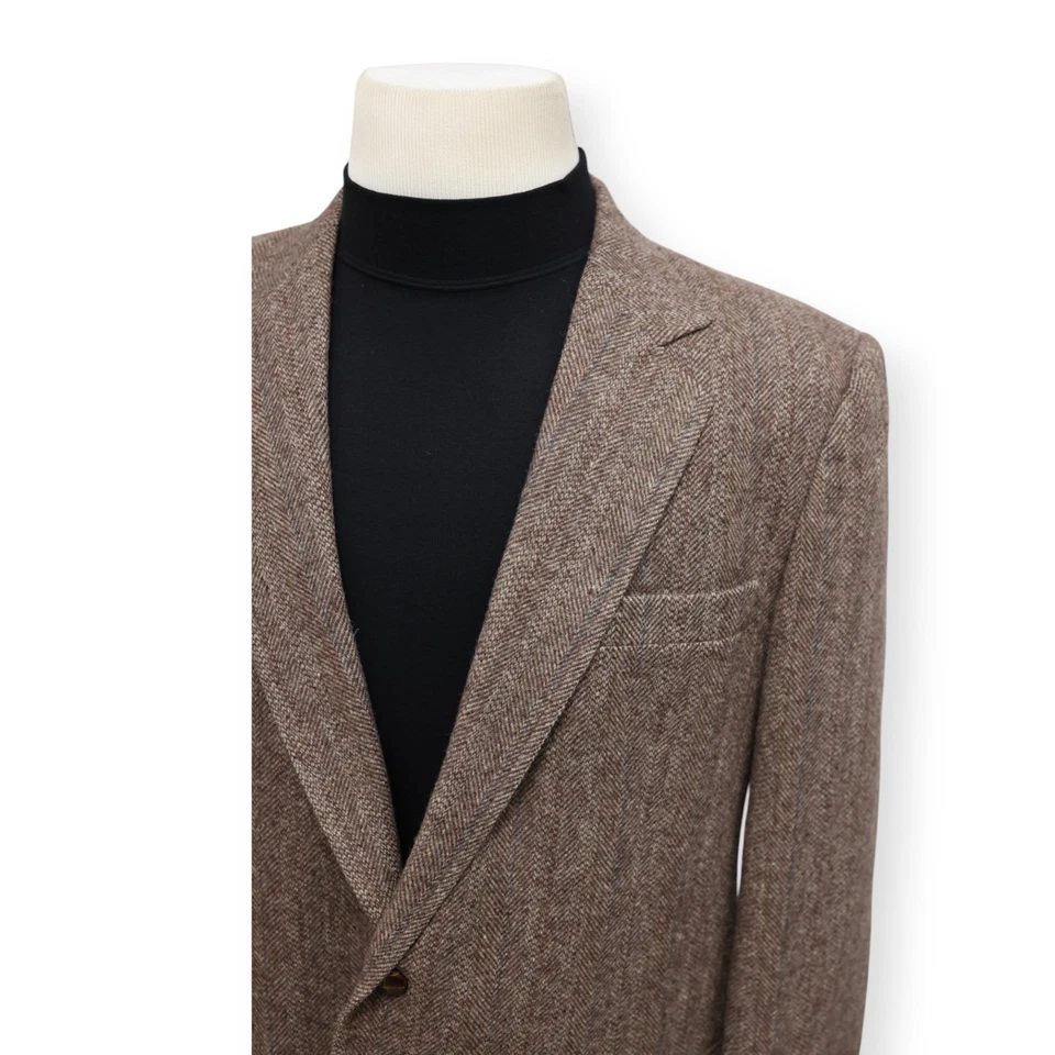 HAGGAR VINTAGE TWEED Hombre Marrón Patrón 100% LANA Abrigo Deportivo Chaqueta Blazer 40 L Foto 3 de 4