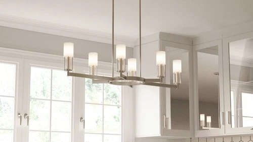 Quoizel CRZ648 Cruz 6 Light 48"W Linear Chandelier - Nickel - Picture 4 of 12