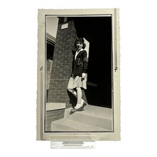 Chicago Girl Photo Wearing Letterman Sweater & Bobby Socks Lindblom HS 1940s