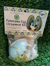 VINTAGE Walco Parnorama BLUE EASTER EGG Sequin Bead Ornament Kit Mother Goose
