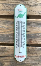 SINCLAIR DINO GASOLINE GAS OIL PUMP STATION THERMOMETER TEMP PORCELAIN SIGN