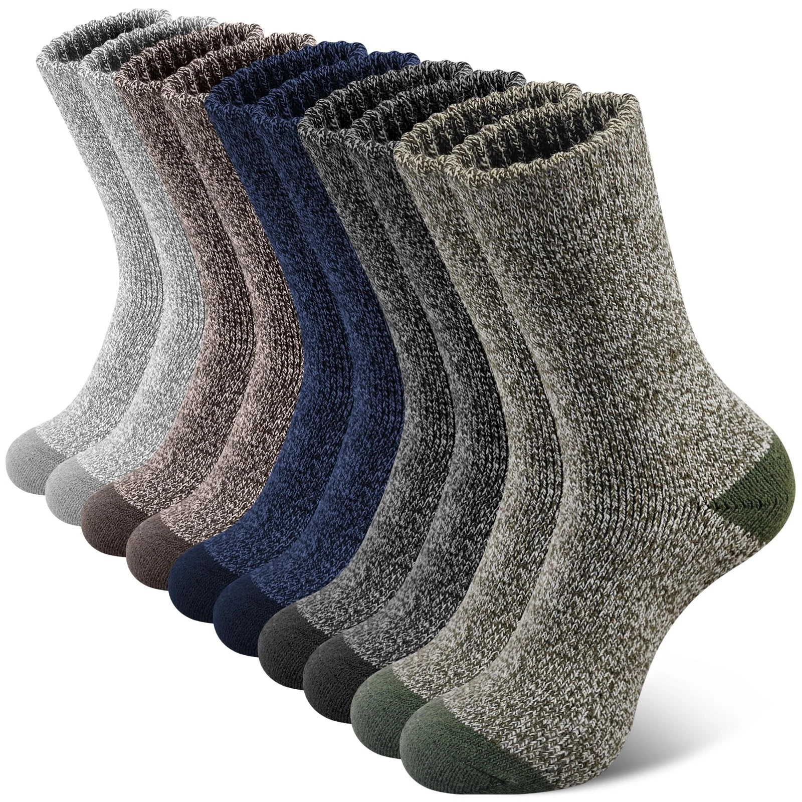 SIMIYA 5 Pairs Merino Wool Socks for Men, Super 10-15, 5 Pairs-multicolor