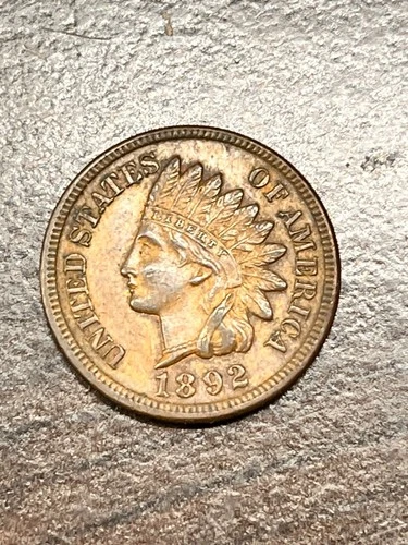 1892 Indian Head Cent Penny XF with 4 Diamonds