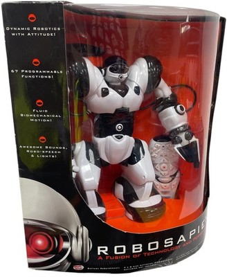 Vintage 2004 Wow Wee Robosapien 14 ferngesteuerter interaktiver dynamischer Roboter NEU