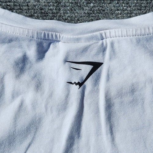 Camiseta corta blanca GYMSHARK ropa deportiva top gimnasio entrenamiento fitness camiseta pequeña - Imagen 5 de 7