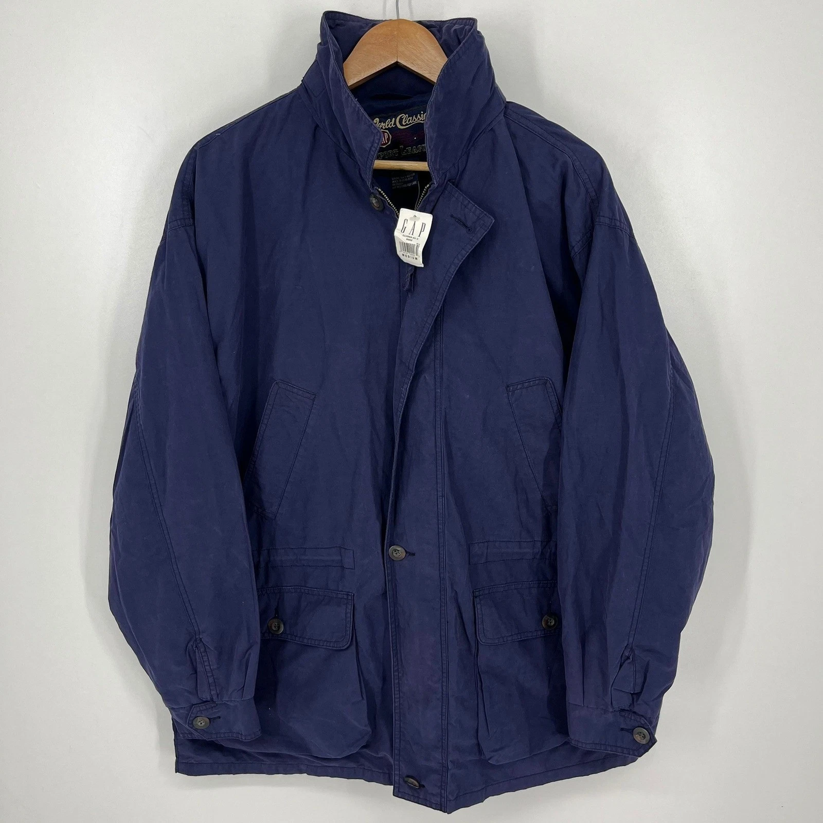 Gap World Classic Sport League Mens Navy Blue Field Jacket Medium 90s New NOS - product detail image 1