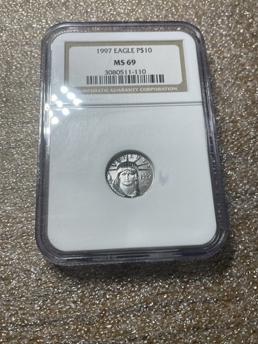 1997 1/10 Oz .9995 Fine Platinum Eagle NGC MS 69 (First Year Of Issue) - Picture 2 of 10