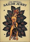 Aluminium Tin Sign Vintage Sailor Jerry Tattoo Girl Peacock 8x12 Funny