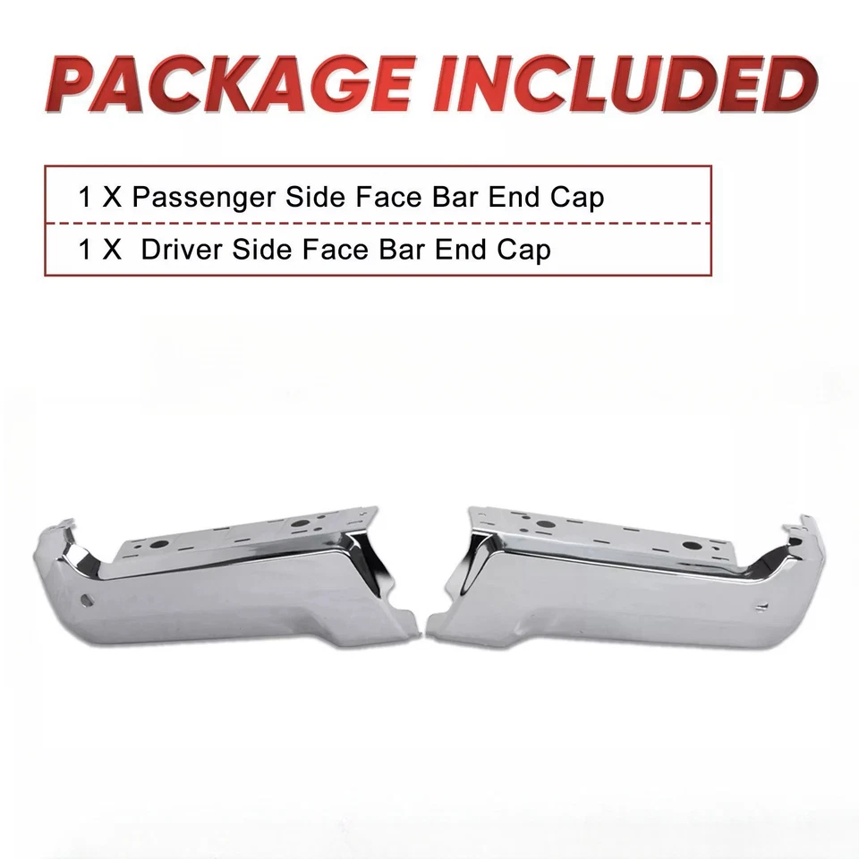 Chrome Rear RH/LH Bumper Face Bar Ends for 2017-2022 Ford F250 F350 w/ Park - Image 4 of 4