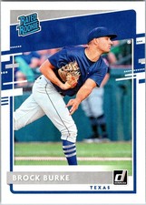 2020 Donruss Rated Rookie Baseball Card 40 Brock Burke RC. rookie card picture