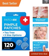 120 Hydrocolloid Pimple Patches with Tea Tree Oil - Natural Acne Solution