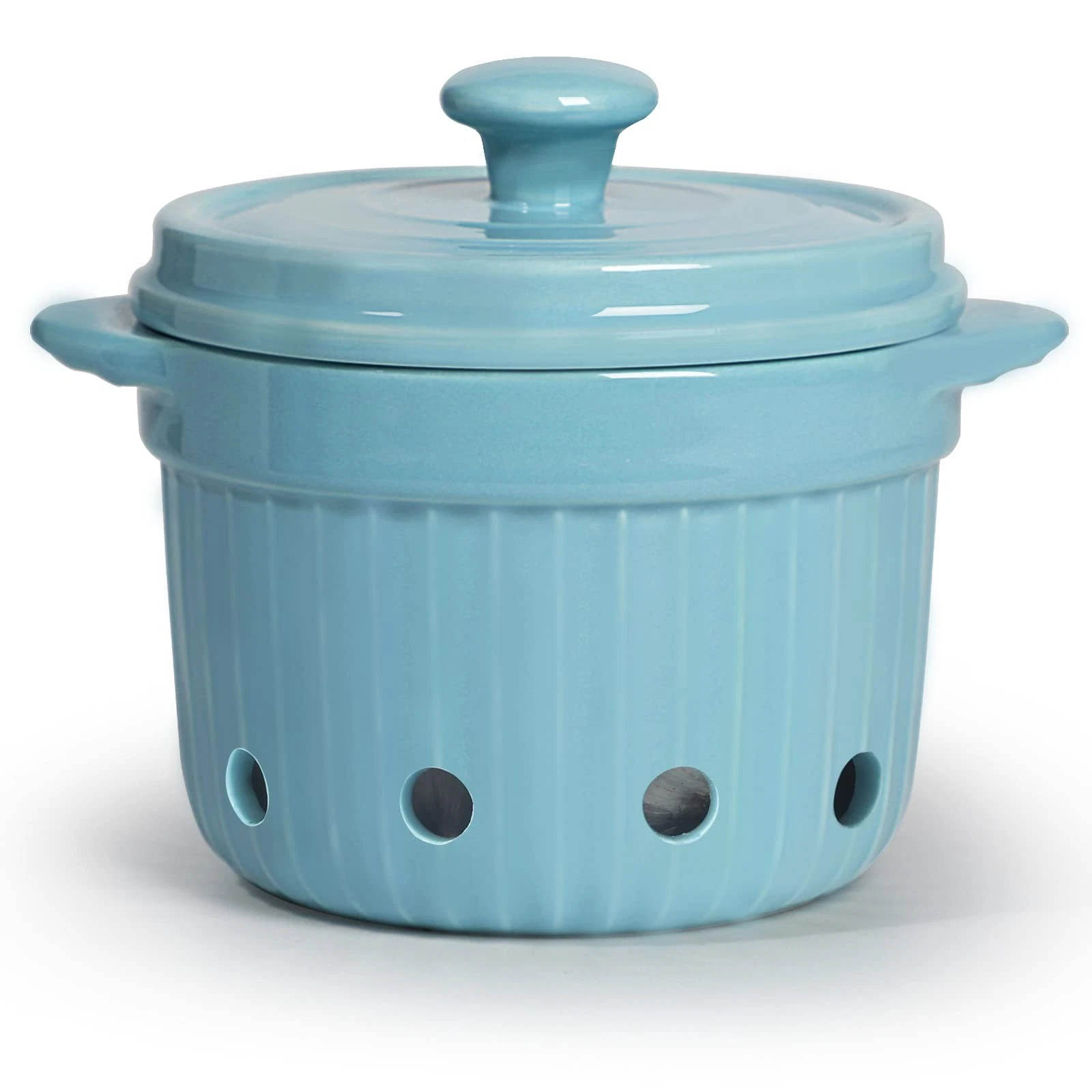 Garlic Keeper with Lid, Ceramic Garlic Saver Container for Countertop, Kitche...