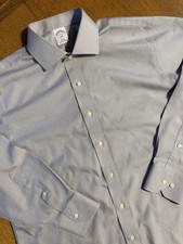 Brooks Brothers 346 Gray Oxford Button Up Slim Fit Shirt 17 - 4/5 XL