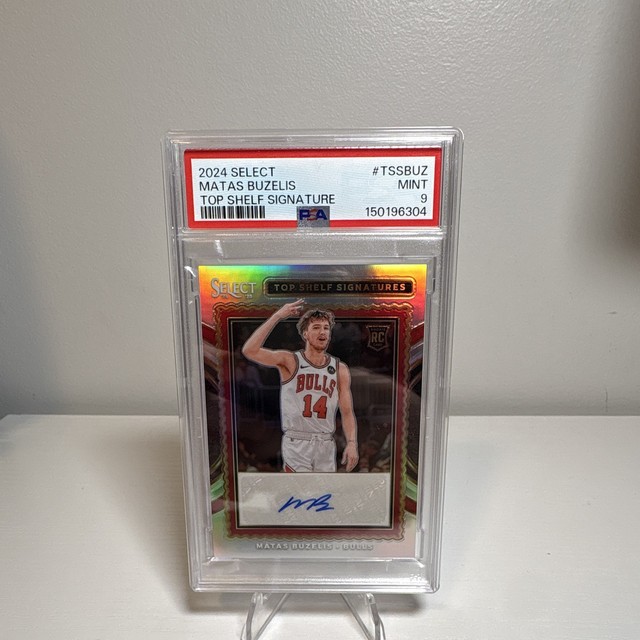 Panini Select 2024-25 Top Shelf Signatures Matas Buzelis TSS-BUZ RC Auto PSA 9
