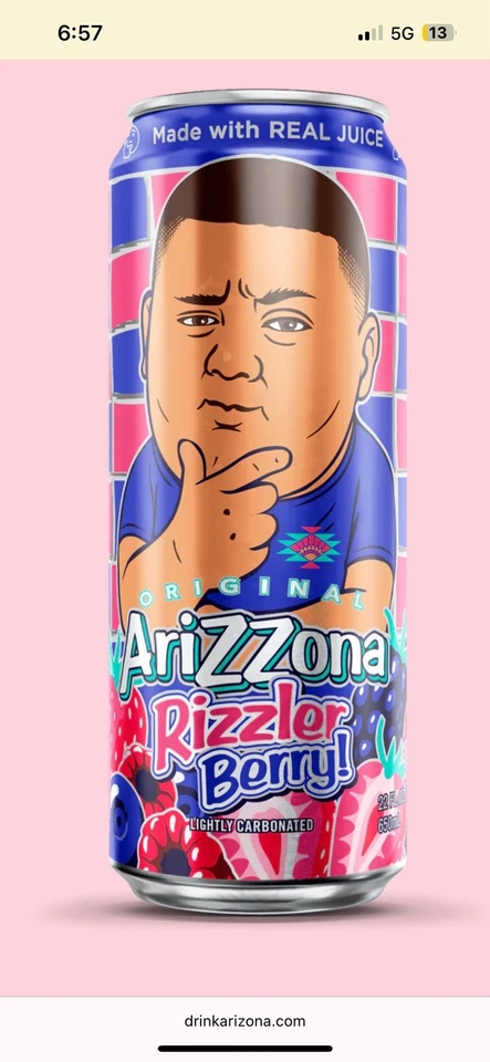 Lata de refrescos AriZona The Rizzler Berry 22 oz. Big Can nuevo 2025 Limited Foto 2 de 2