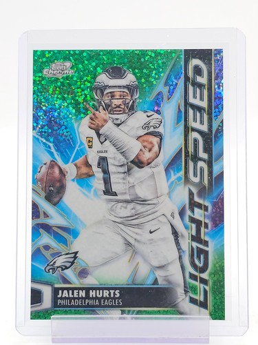 JALEN HURTS 2025 TOPPS CHROME COSMIC LIGHT SPEED GREEN SPACE REFRACTOR /75 Q2419
