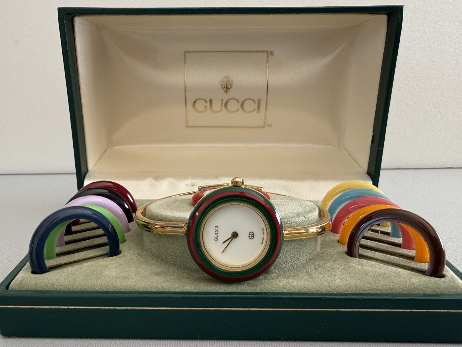 [Excellent+5] GUCCI 1100-L Change Bezel Quartz White Dial Ladies Vintage JAPAN thumbnail 24