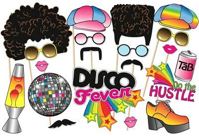 Medoore 70's Photo Booth Props, 1970s Disco Throwback Party Multicolored
