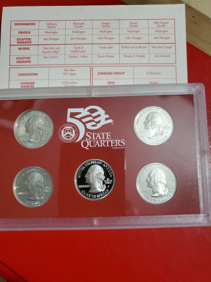 2005 S .90 Silver 50 State Quarters 5 Coin SetOriginalUS Mint Sealed Case no Box - Image 4 of 4